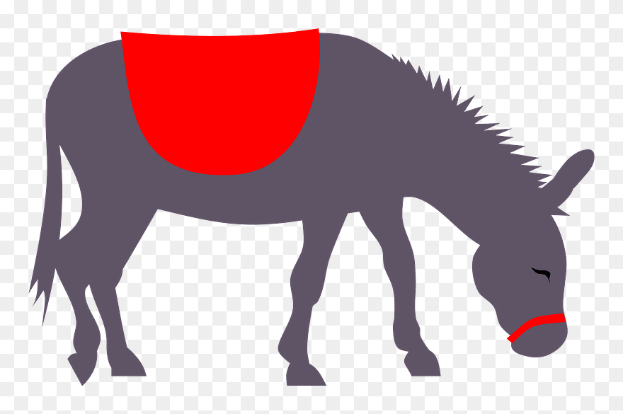 Donkey With Red Saddle Clipart - Donkey Clipart - Png Download