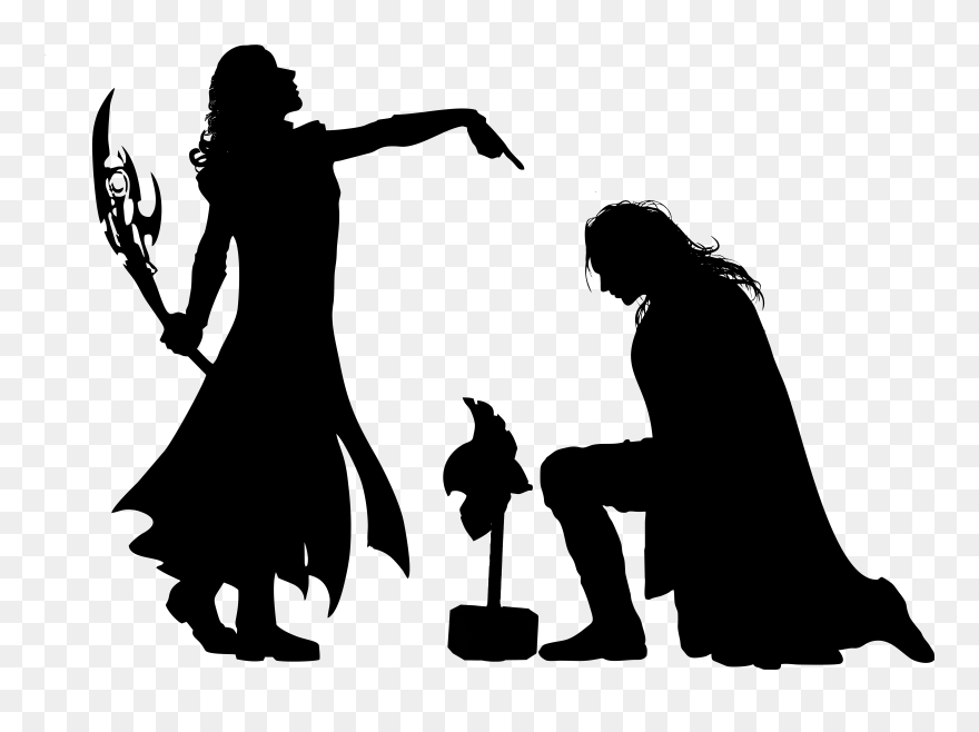 Thor Vector Colour - Loki And Thor Silhouette Clipart