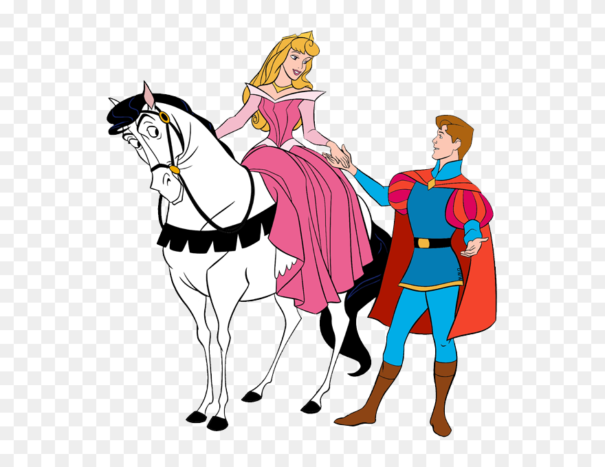 Princess Aurora And Horse Clipart
