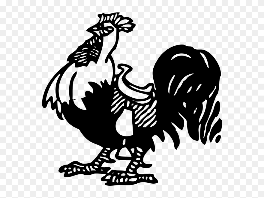 Rooster With A Saddle Png Clip Art - Chicken Wearing A Saddle Transparent Png