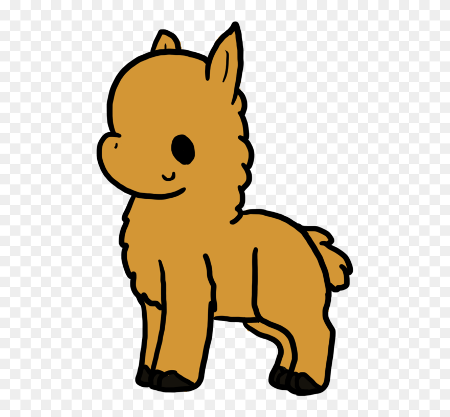Cute Clipart Llama - Transparent Background Cartoon Llama Png