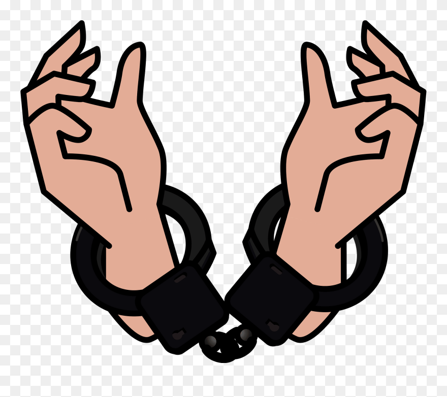 Handcuff Crime Hands Clipart - Clipart Handcuffs On Hands - Png Download