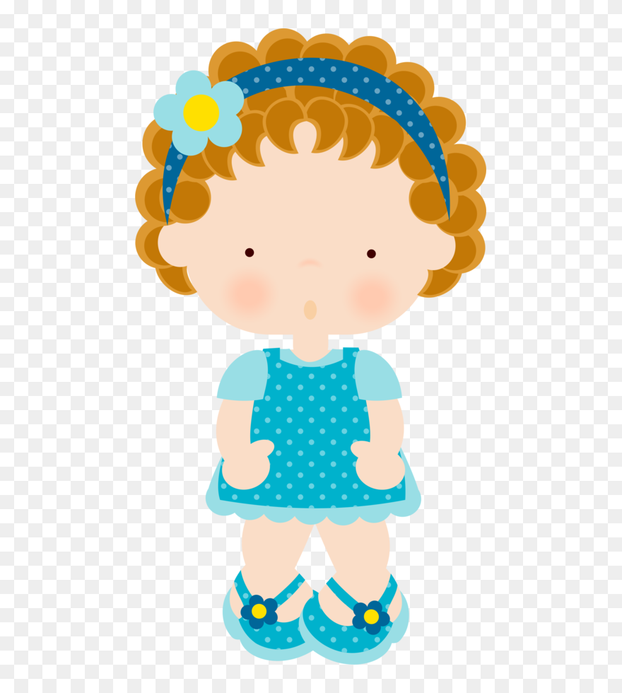 Sewing Clipart Art Craft Fair - Cartoon Little Curly Hair Girl - Png Download