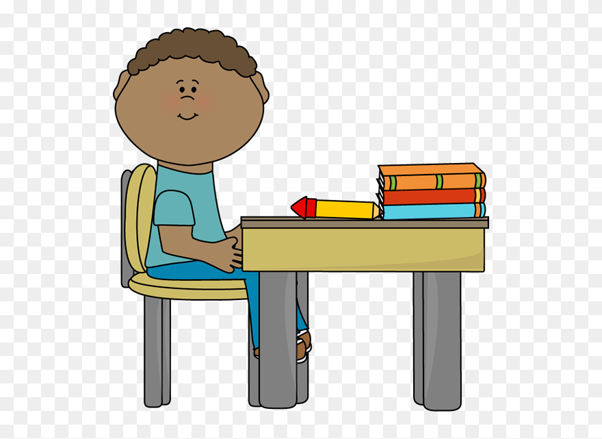 Sitting At Desk Clipart - Png Download