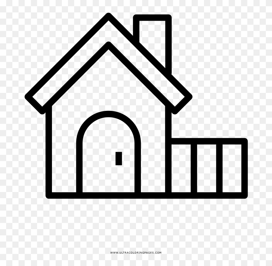 Farm House Coloring Page - Real Estate Pictogram Clipart