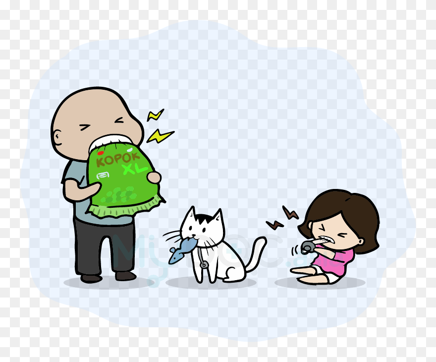 Bite Food, Not Things - Cartoon Clipart