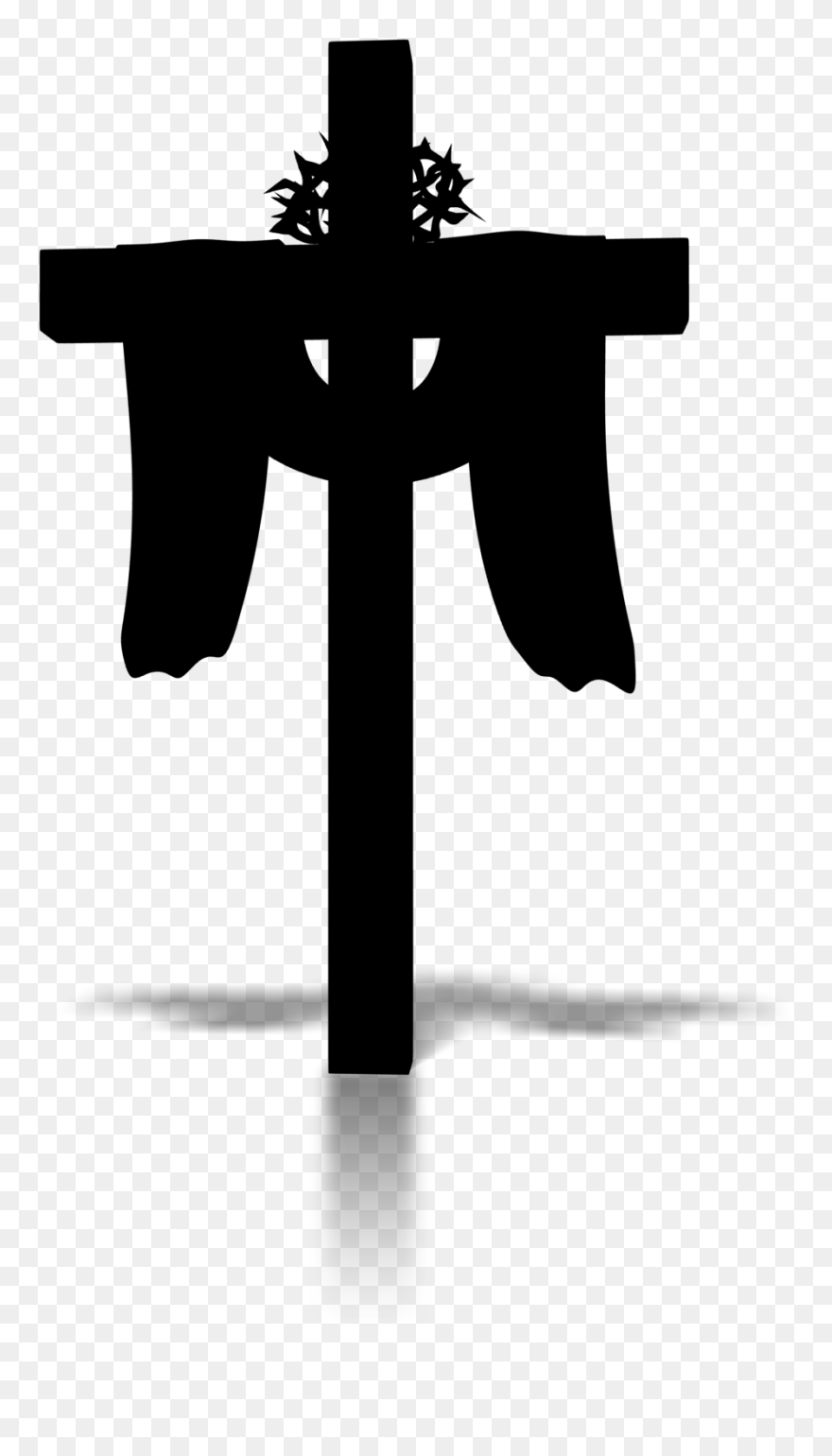 Crucifix Graphics Product Design Silhouette Line - Silhouette Crucifix Png Clipart