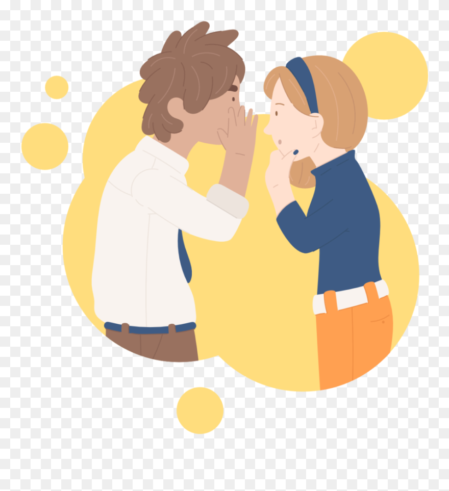 Telling Secrets - Draw A Person Telling A Secret Clipart