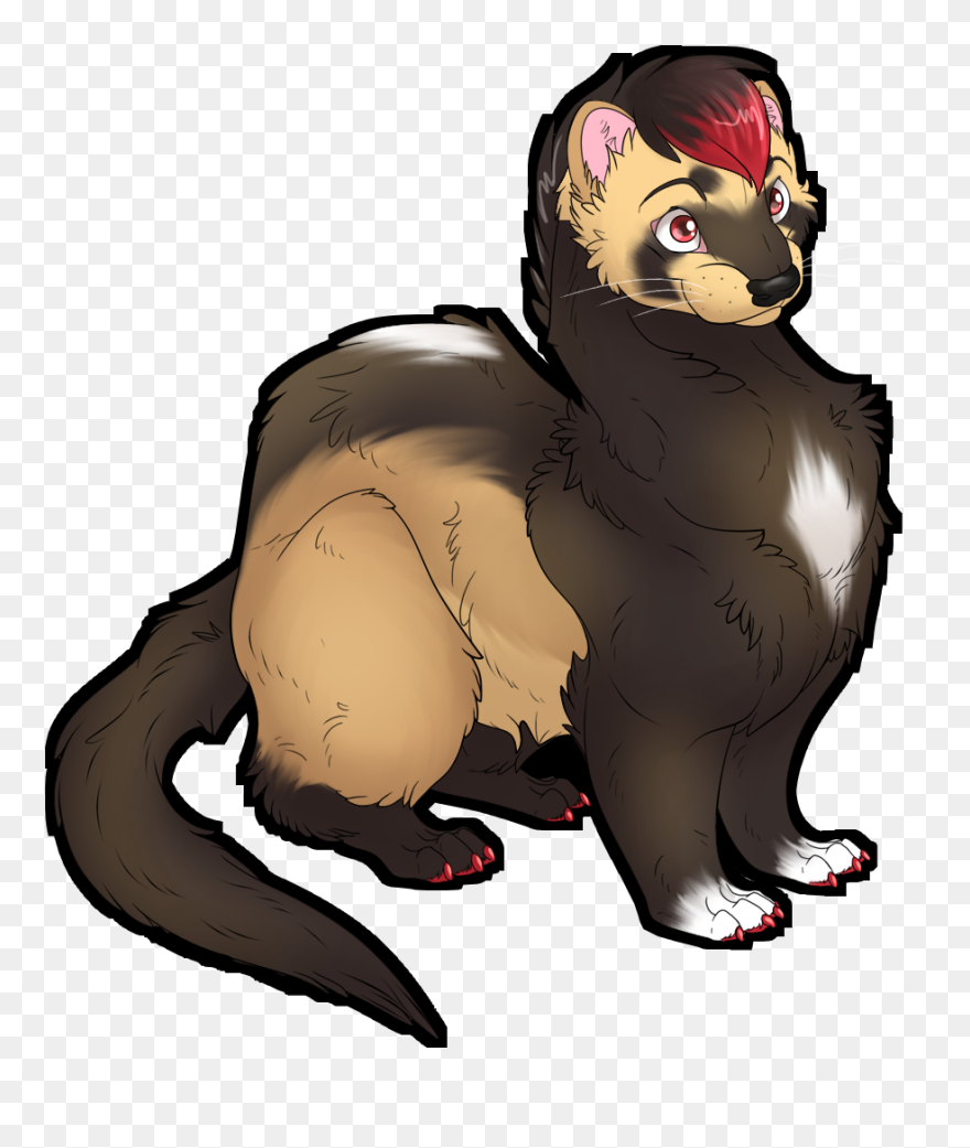 Drawn Ferret Anthro - Illustration Clipart