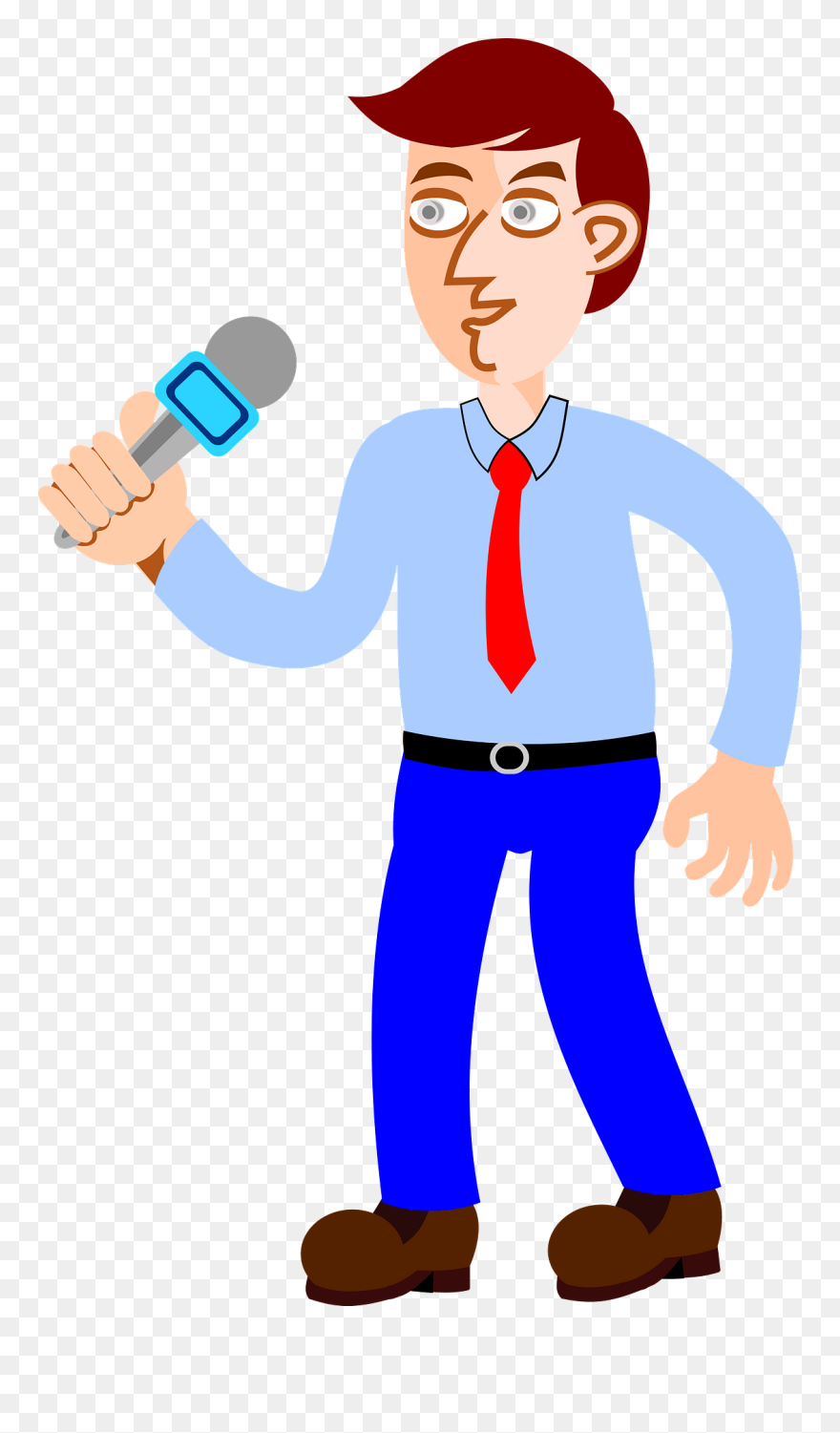 Apresentador Com Microfone Png Clipart