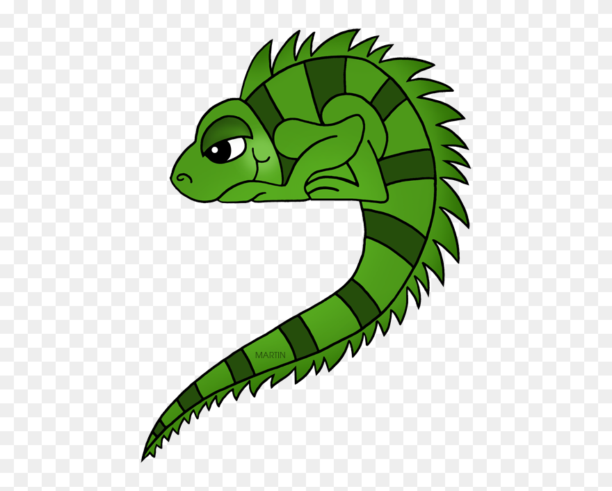Iguana - Cartoon Png Rainforest Animals Clipart