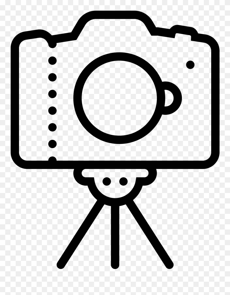 Camera On Tripod Icon - Photograph Clipart