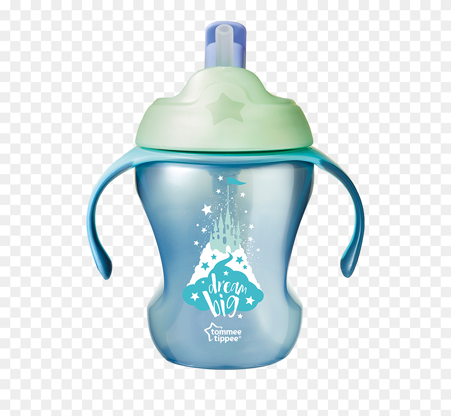 Transparent Glass Of Milk With Straw Clipart - Tommee Tippee Easy Drink Straw Cup - Png Download