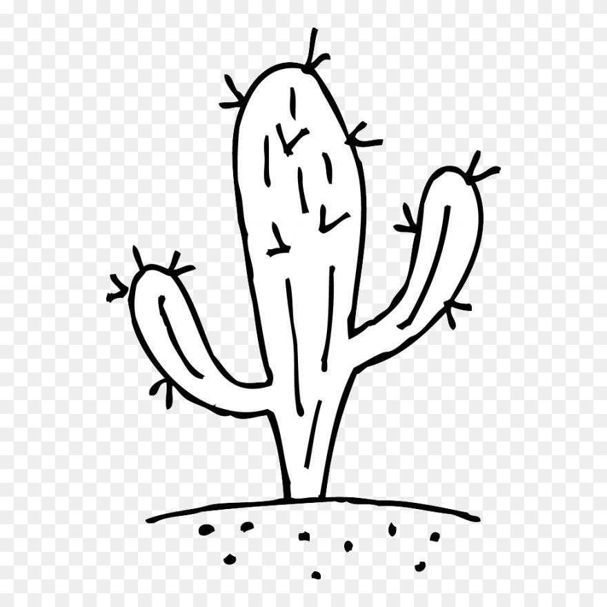 Collection Of Free Box Drawing Plant Download On Ui - Cactus Black And White Clipart - Png Download