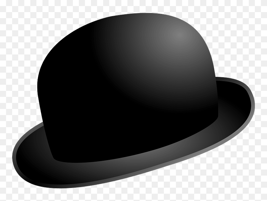 Chaplinbowler Clipart - Transparent Black Hat Cartoon - Png Download