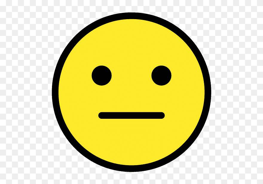 Neutral Face Emoji Clipart - Emotionless Clipart - Png Download