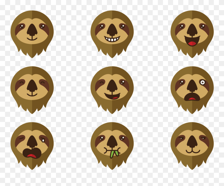 Transparent Sloth Clipart - Animal Emotion Clipart - Png Download