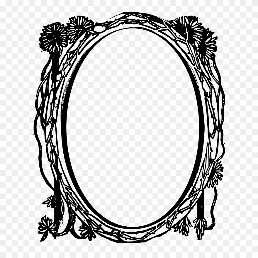 Circle Frame Flowers - Frames Flower Circle Black Png Clipart
