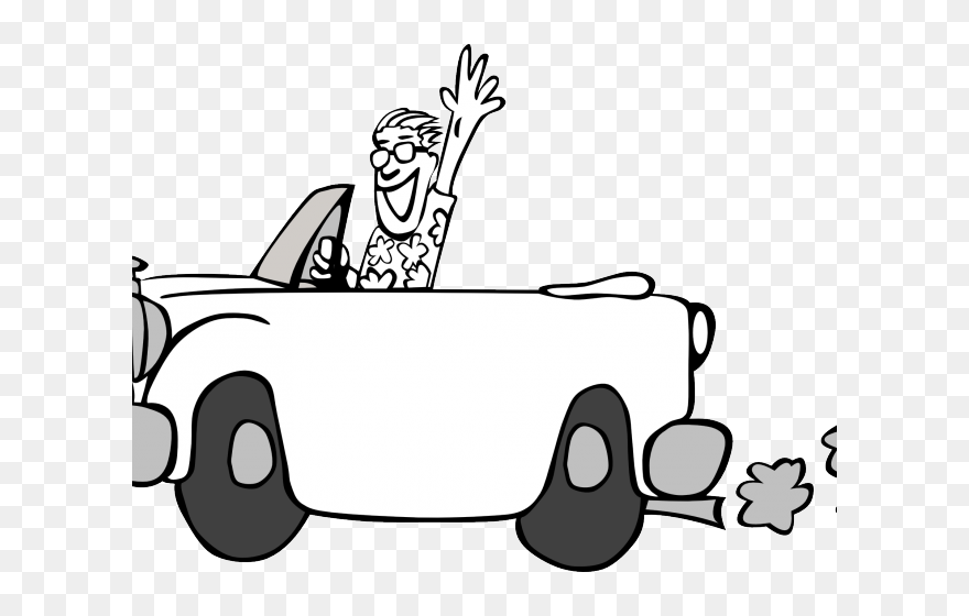Driving Clipart Black And White - Png Download