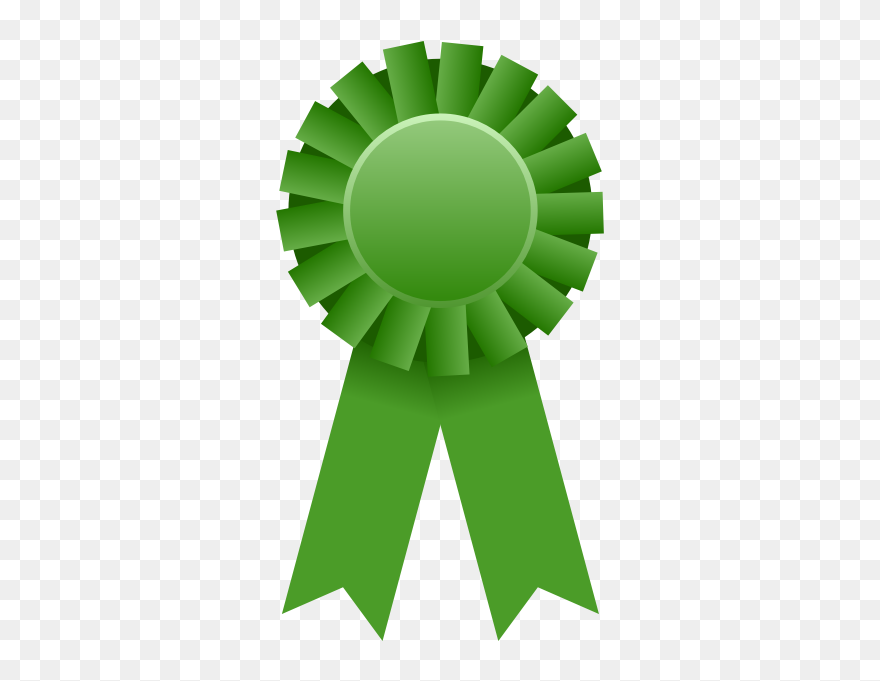 Vector Graphics Of Green Rosette - Award Ribbon Clipart - Png Download