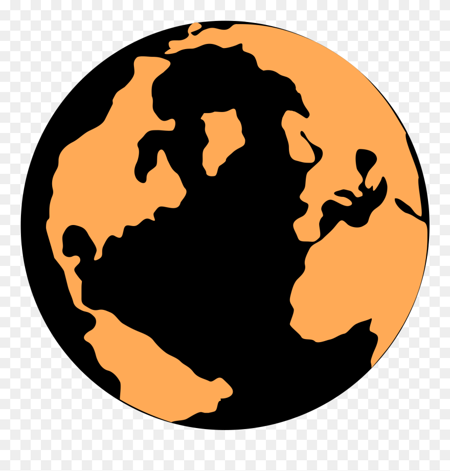 Orange And Black Globe Clipart