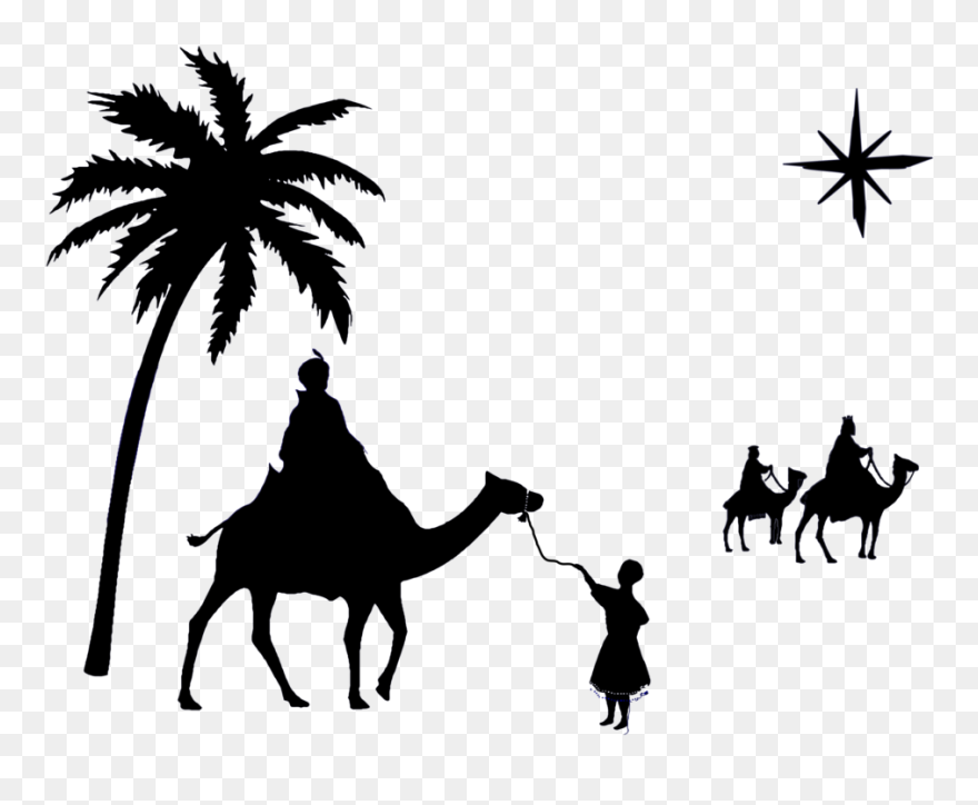 Plant,silhouette,camel - Silhouette Magi Clipart - Png Download
