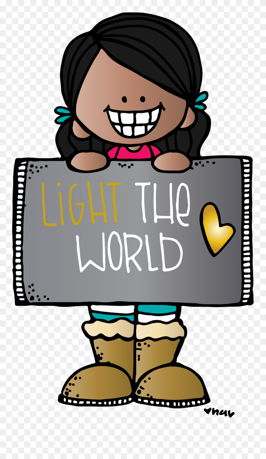 Melonheadz Lds Illustrating - Melonheadz With Sign Clipart