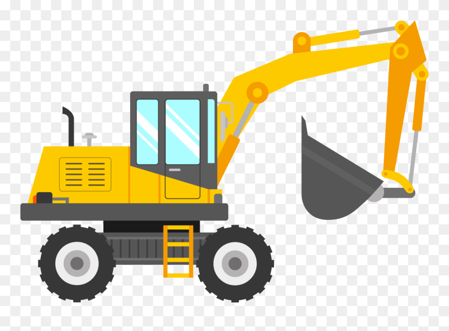 Dozer Vector Excavator - Excavator Clipart Transparent - Png Download
