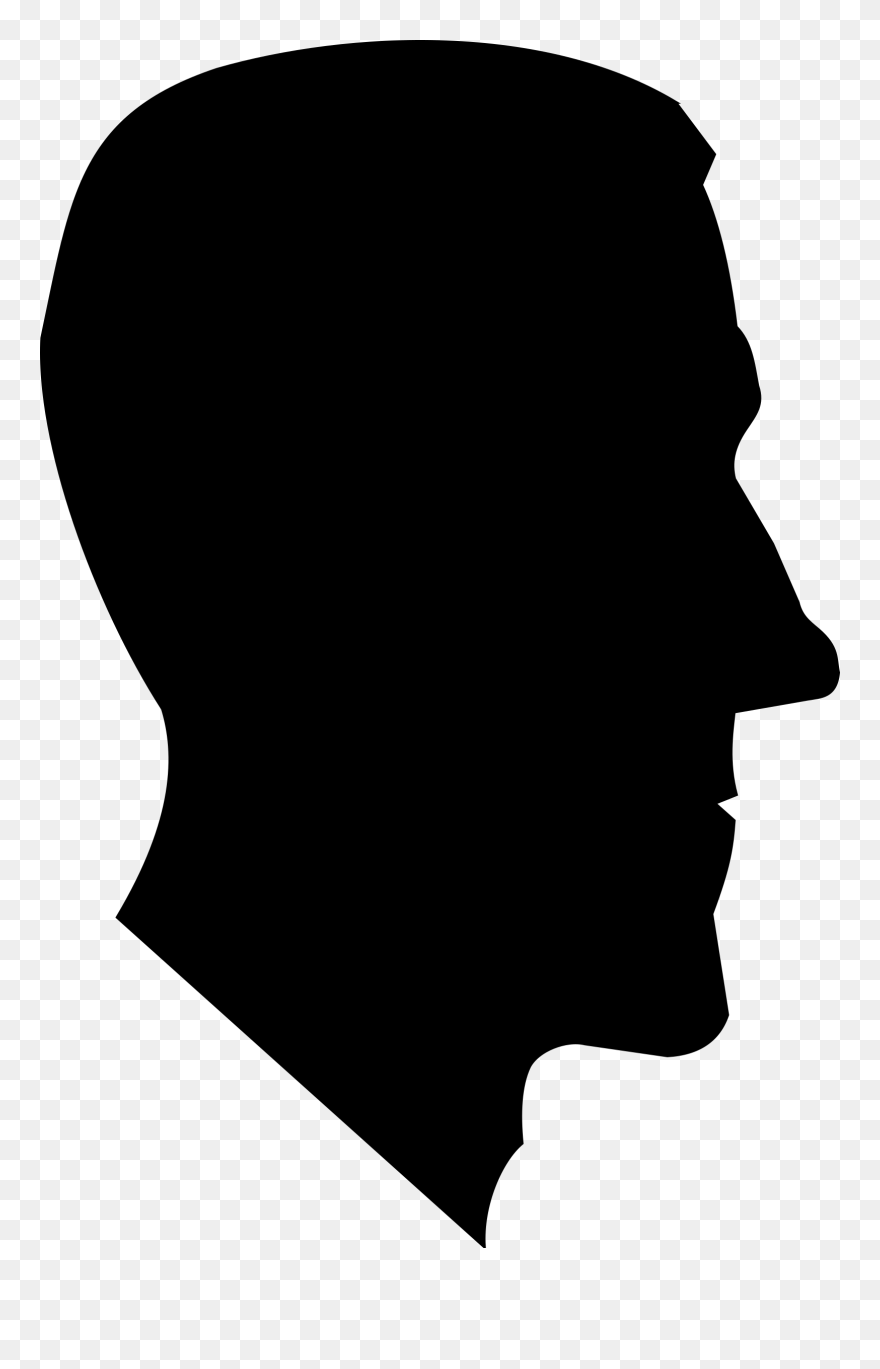 Silhouette Male Portrait Clip Art - Man Side Profile Silhouette - Png Download