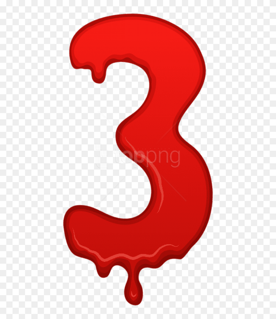 Free Png Download Bloody Number Three Clipart Png Photo - Bloody Number 3 Png Transparent Png