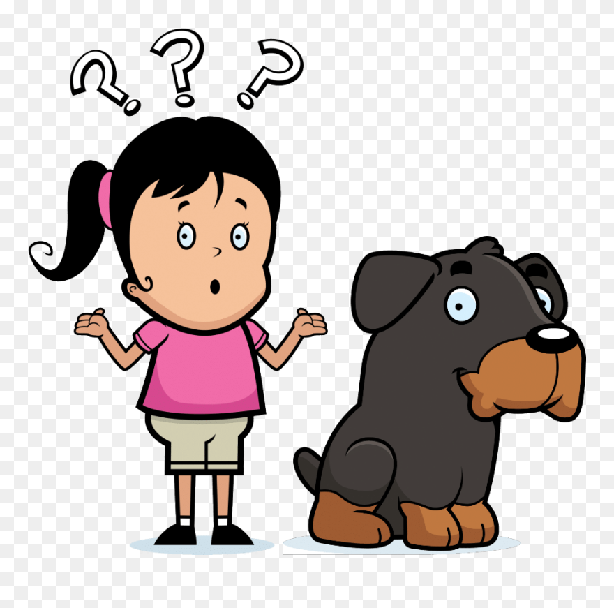 Rottweilers And Kids - Cartoon Girl Clipart
