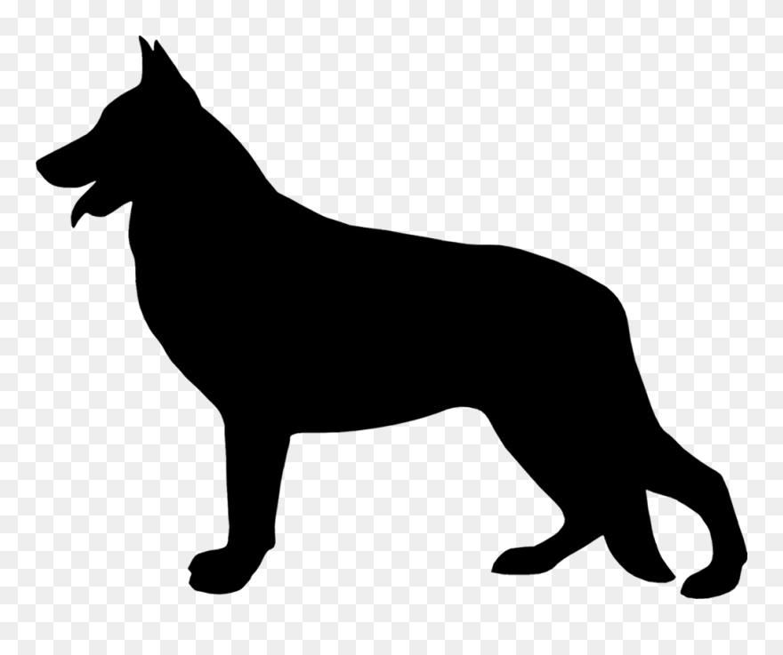 Silhouette German Shepherd Clipart - Png Download