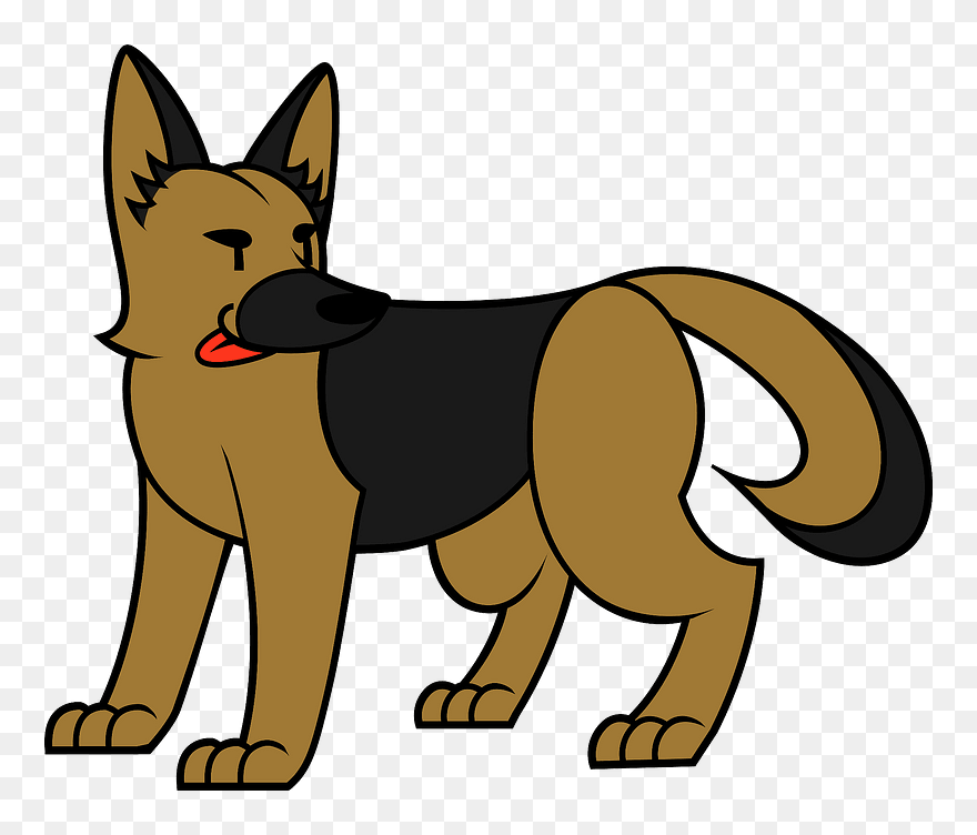 German Shepherd Dog Animal Clipart - 警察 犬 の 絵 - Png Download