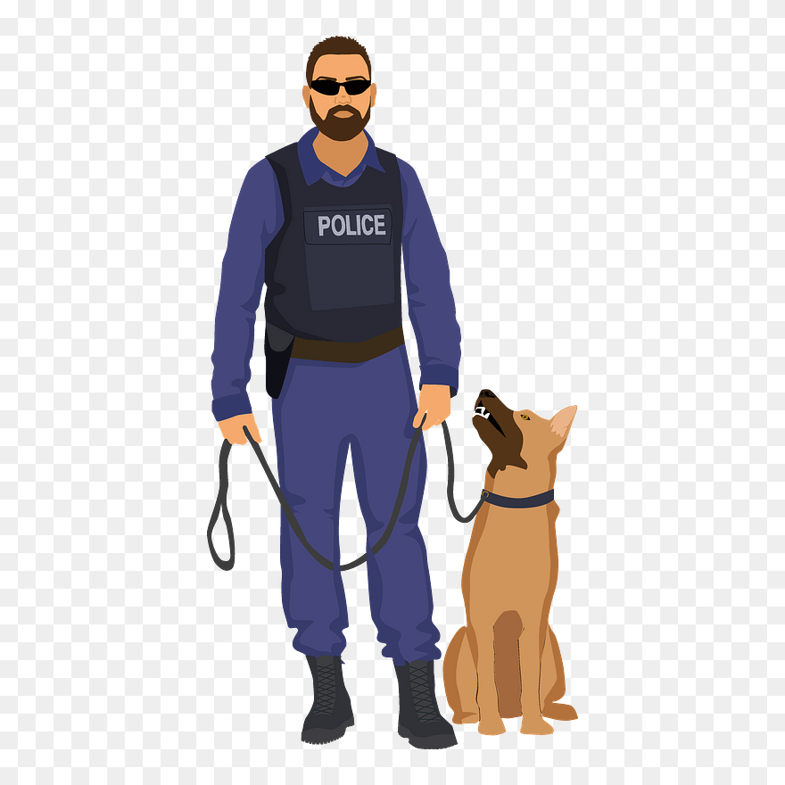 Policeman With A Dog Clipart - Companion Dog - Png Download