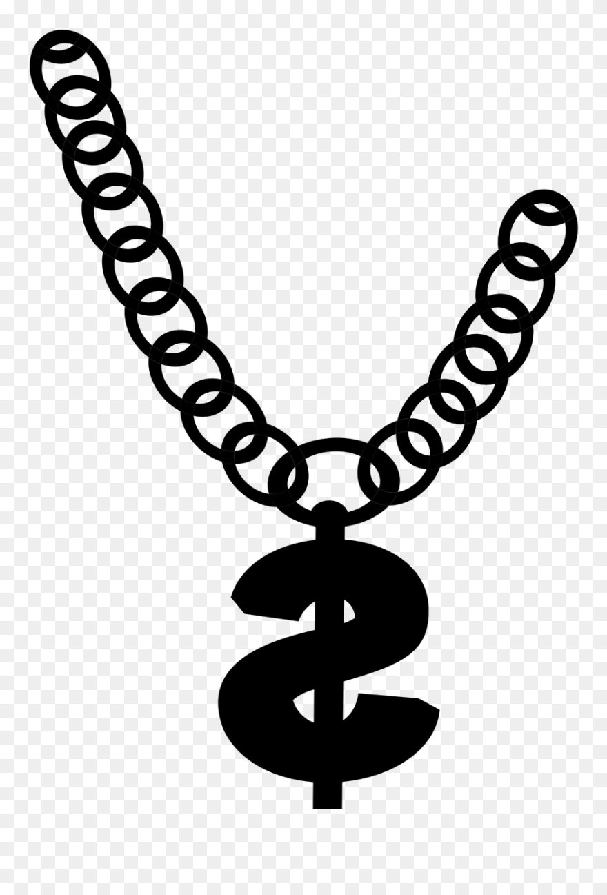 Necklace Bracelet Chain Jewellery Pendant Free Transparent - Chain Necklace Clipart Black And White - Png Download