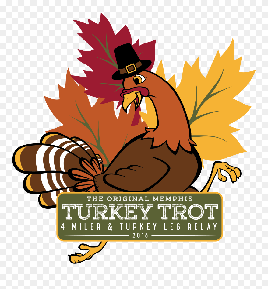 Memphis Turkey Trot 4 Miler And Turkey Leg Relay - Cartoon Fall Leaves Png Clipart