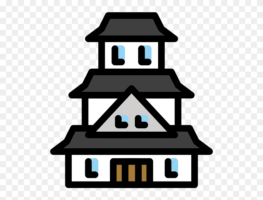 Japanese Castle Emoji Clipart - Pagoda - Png Download
