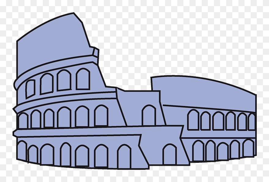 Colloseum Clipart - Colosseum Coloring Page - Png Download