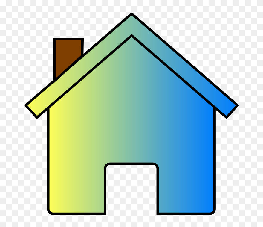 Yellow Blue Fade House 2 Svg Clip Arts - House Clipart - Png Download