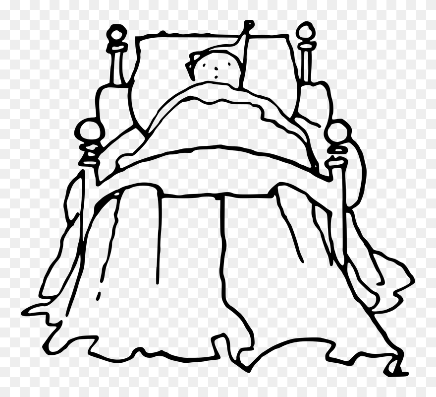 Bed Bedtime Child Infant Kid - Kid Sleeping In Bed Drawing Clipart