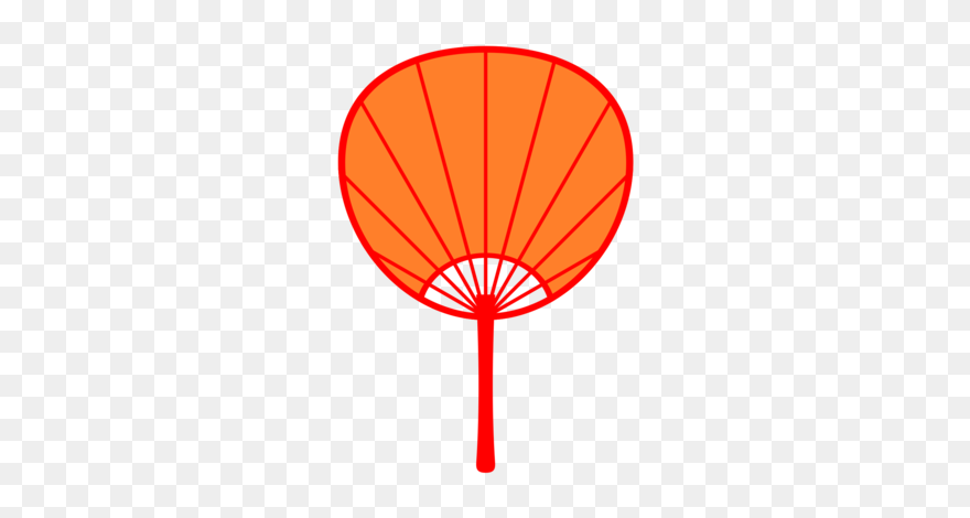 Orange,coquelicot,line - Hand Fan Clip Art - Png Download