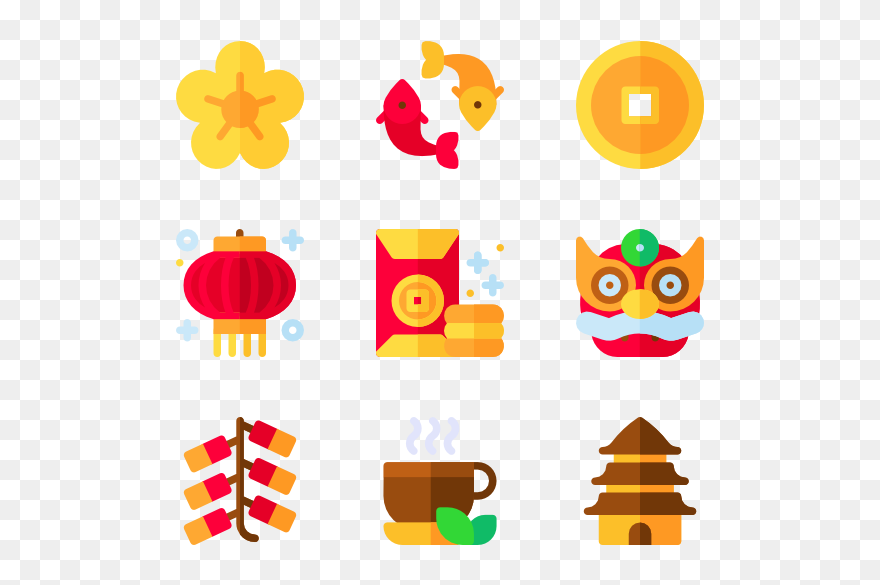 Fan Clipart Chineese - New Year Vector Icon Png Transparent Png