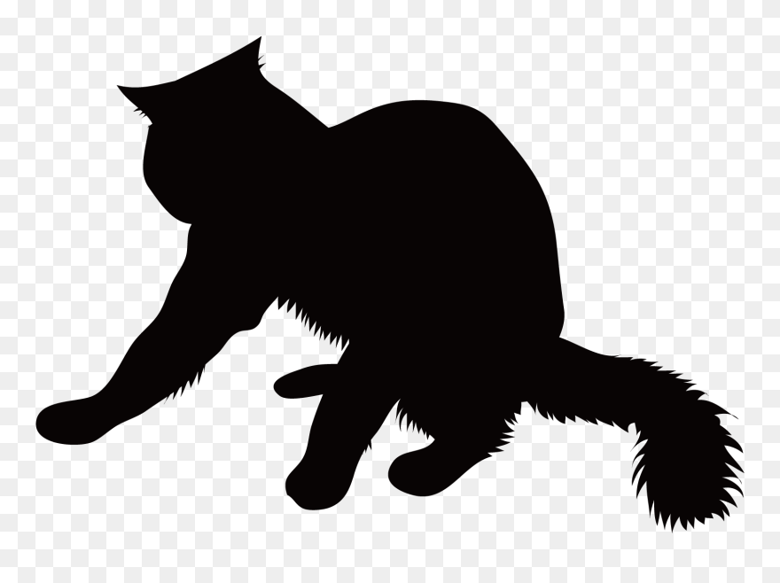 Black Cat Whiskers Silhouette Hello Kitty - Transparent Jumping Cat Silhouette Clipart