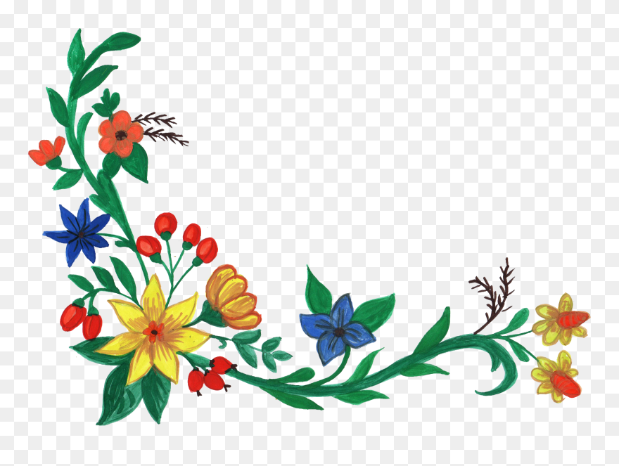 Corner Clipart Watercolor, Corner Watercolor Transparent - Flower Corner Png Clipart