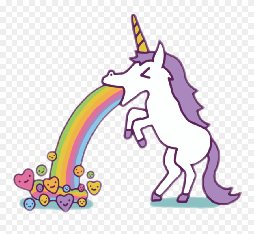 Transparent Vomit Clip Art - Unicorn Puking Rainbow - Png Download