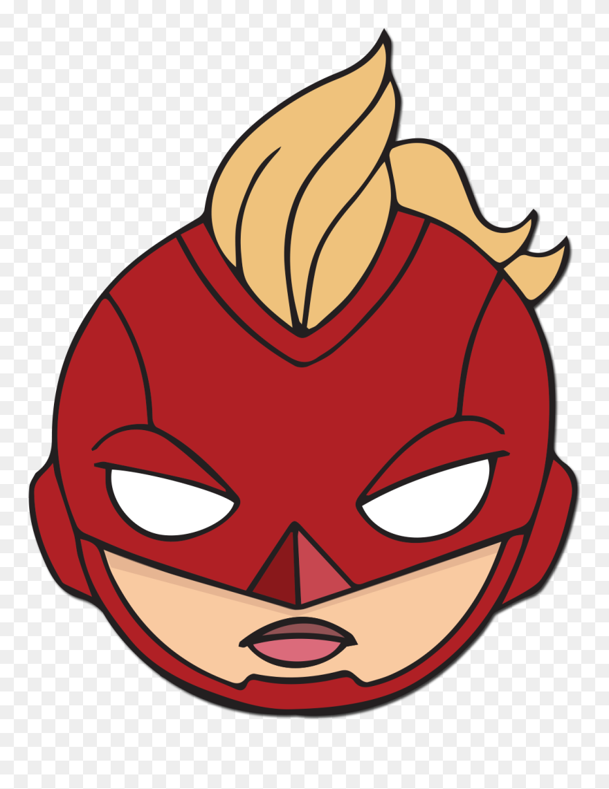 Captain Marvel Cartoon Face Clipart