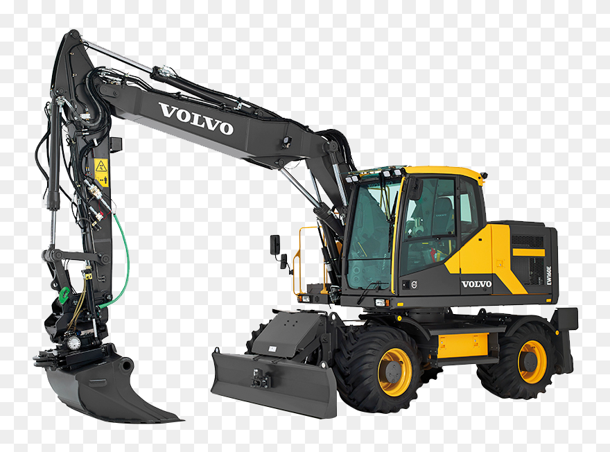 Transparent Mini Excavator Clipart - Volvo Wheel Excavator Png