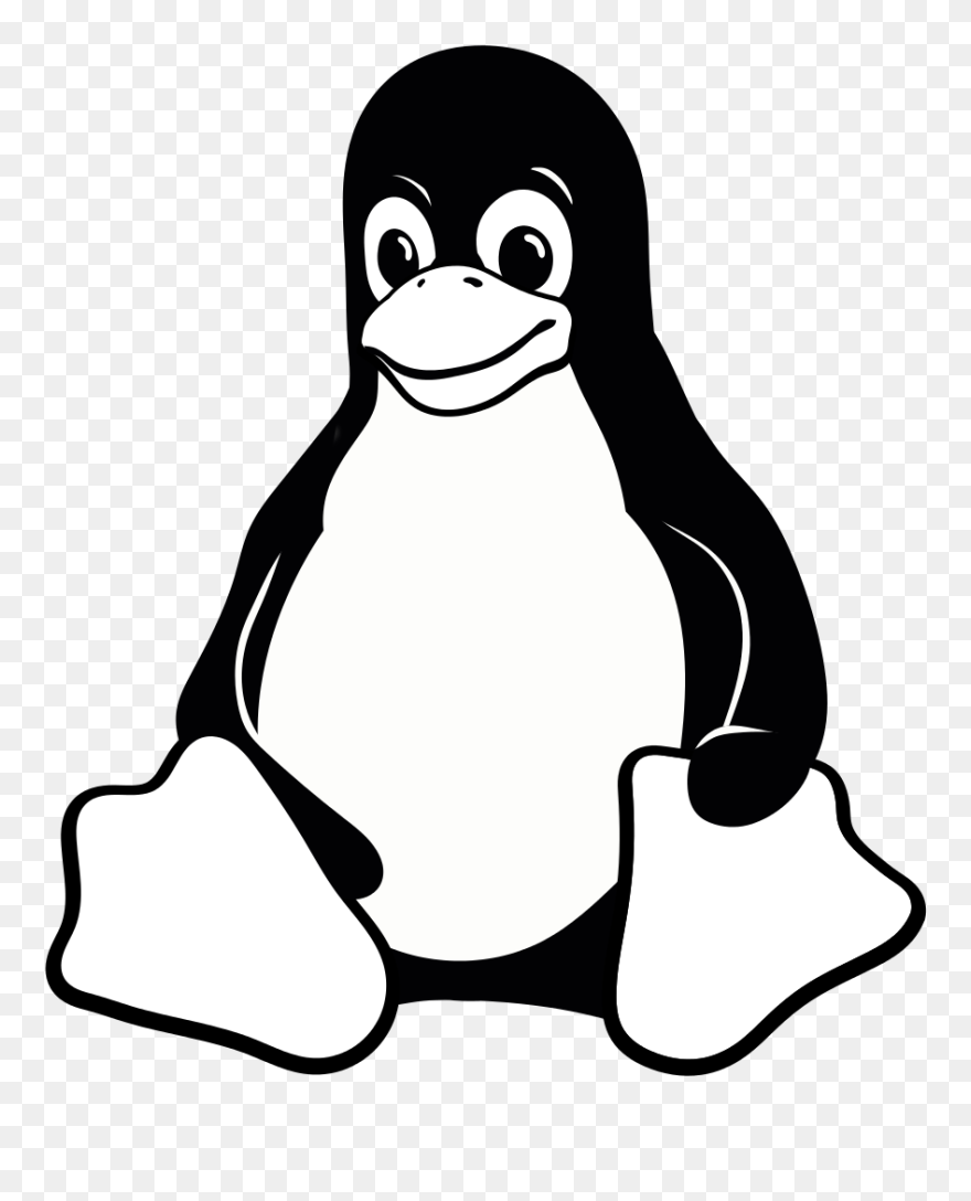 Black And White Vector Line-art Â« Linuxart - Tux Linux Black And White Clipart