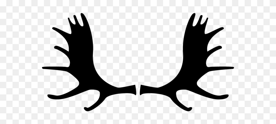 Reindeer Alaska Moose Antler Hunting - Silhouette Moose Antler Clipart - Png Download