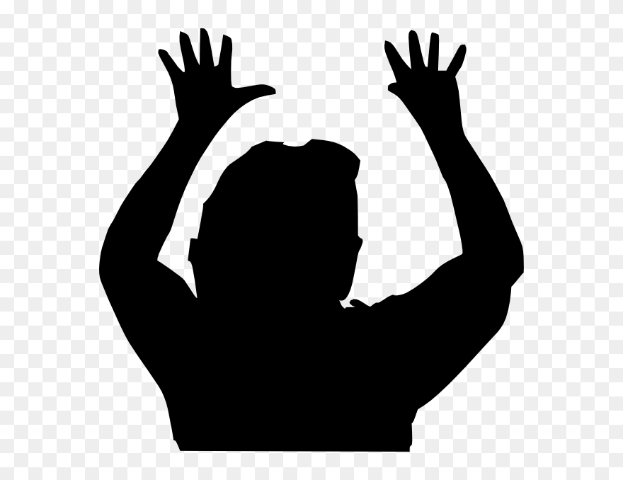 Hands Clipart Silhouette - Silhouette Of Scared Woman - Png Download